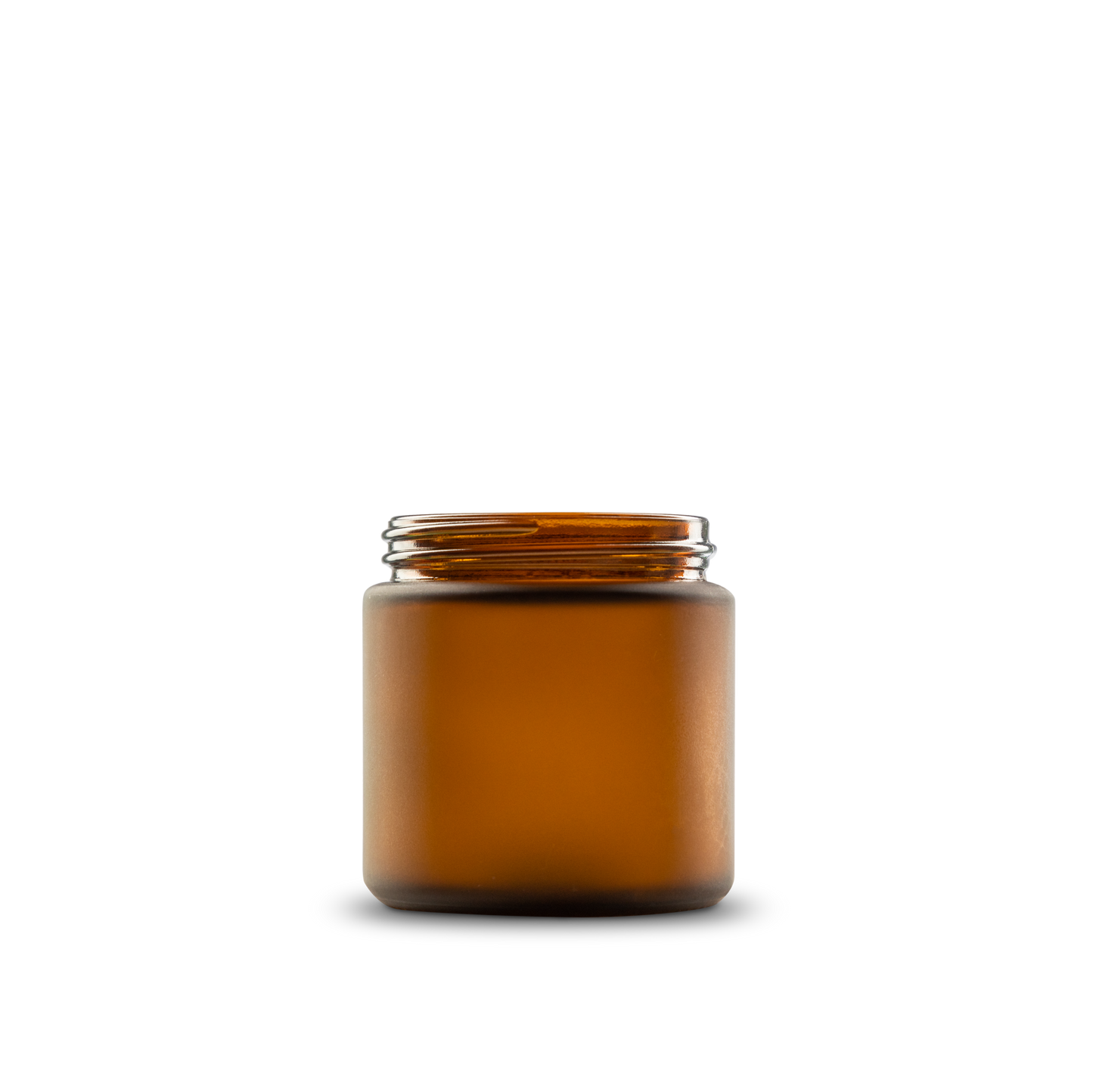 4 oz Amber Frosted Glass Straight-Sided Round Jar 58-400 Neck Finish - Sample