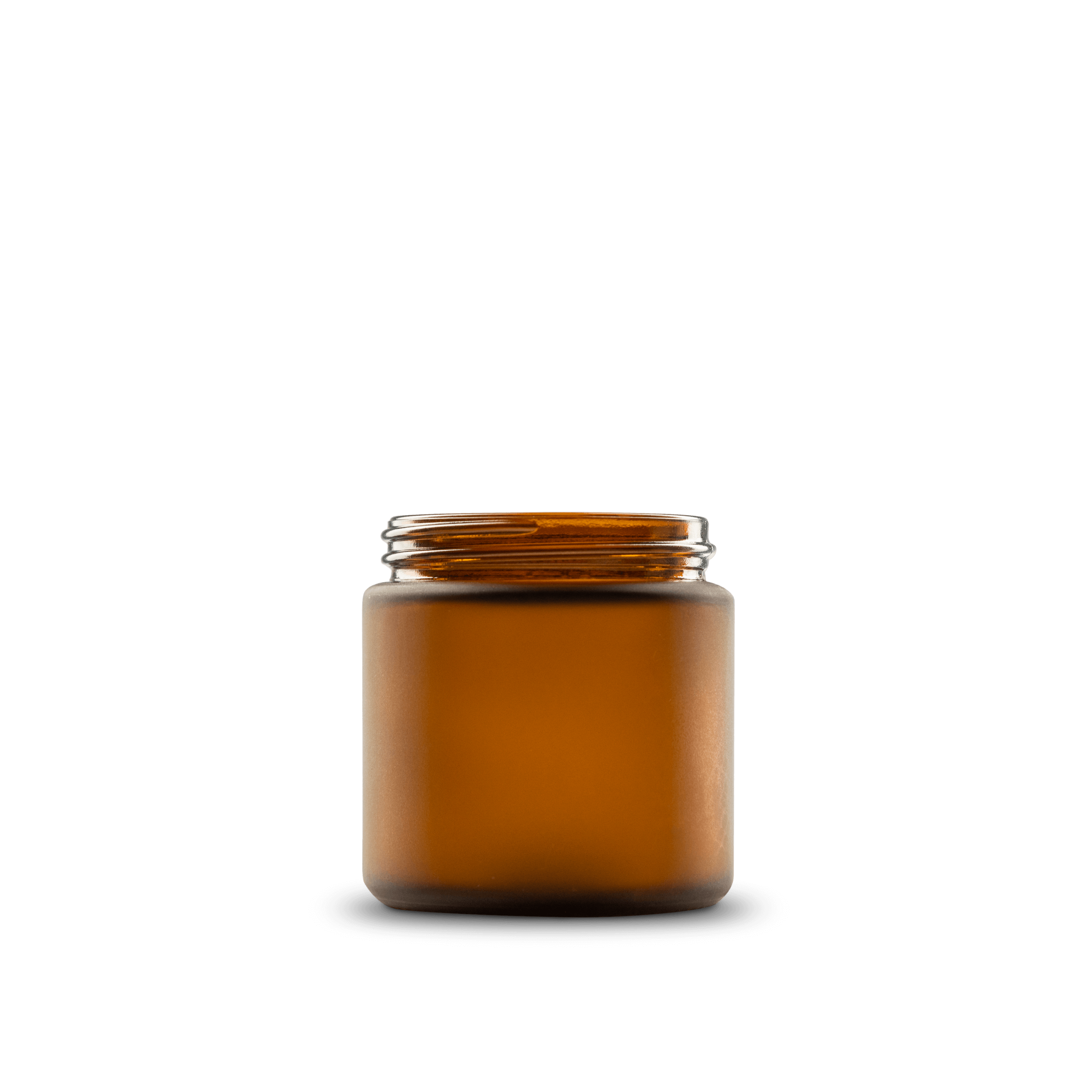 4 oz amber frosted straight-sided glass round jar