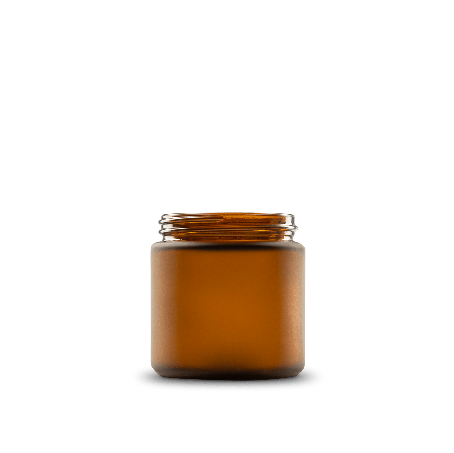 4 oz amber frosted straight-sided glass round jar