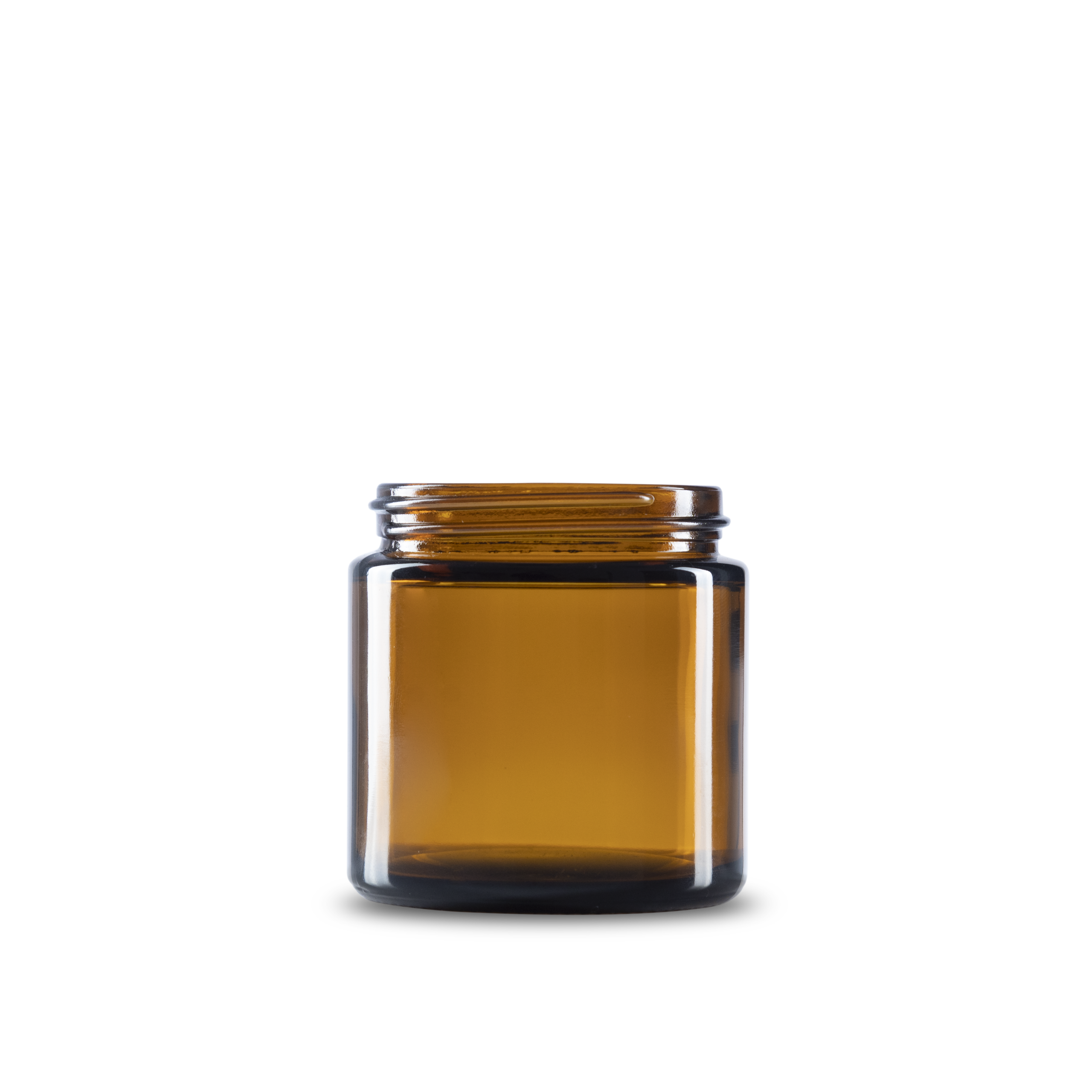 4 oz Amber Glass Straight-Sided Round Jar 58-400 Neck Finish