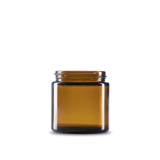4 oz Amber Glass Straight-Sided Round Jar 58-400 Neck Finish