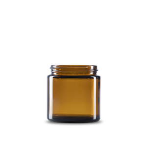 4 oz Amber Glass Straight-Sided Round Jar 58-400 Neck Finish