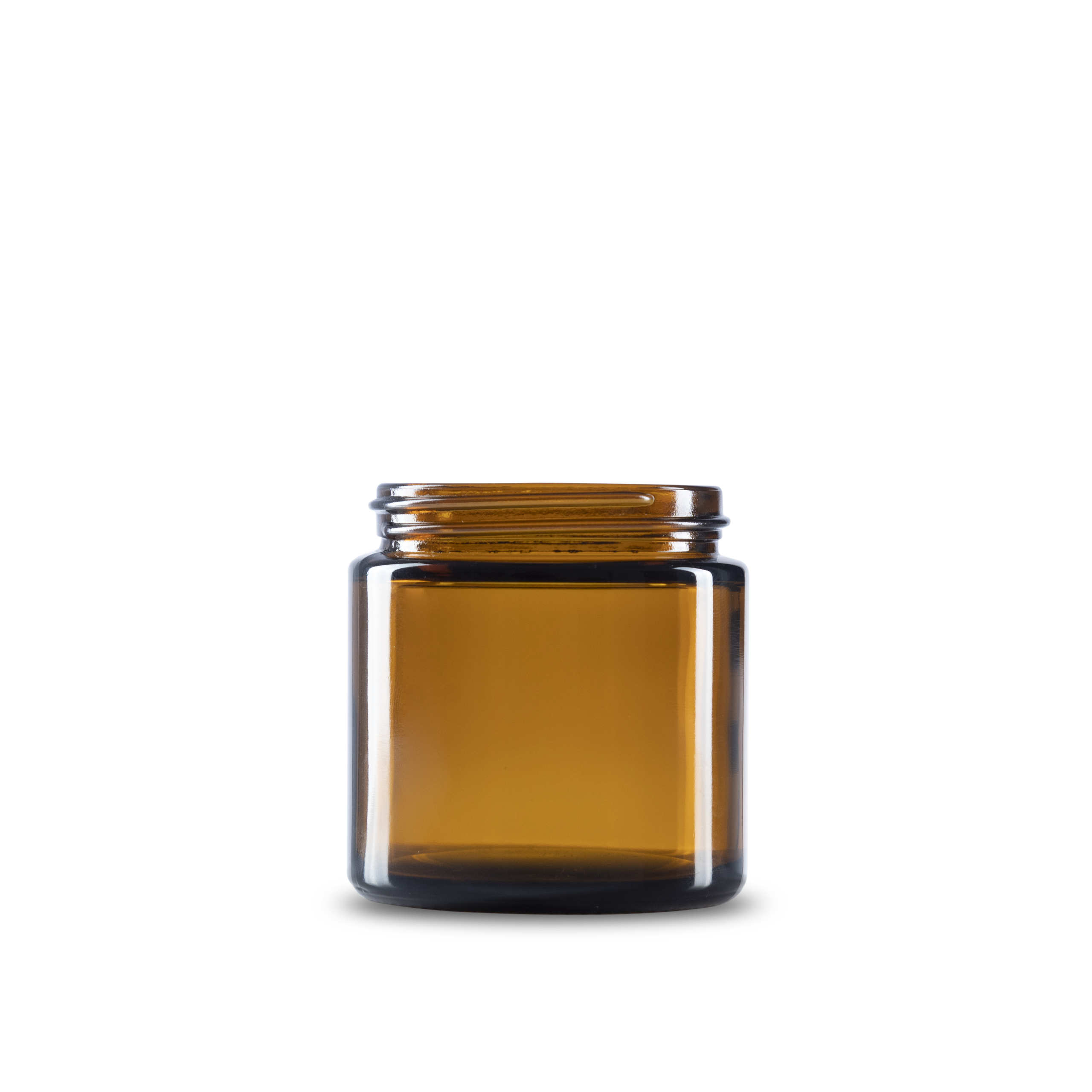 4 oz Amber Glass Straight-Sided Round Jar 58-400 Neck Finish - Sample