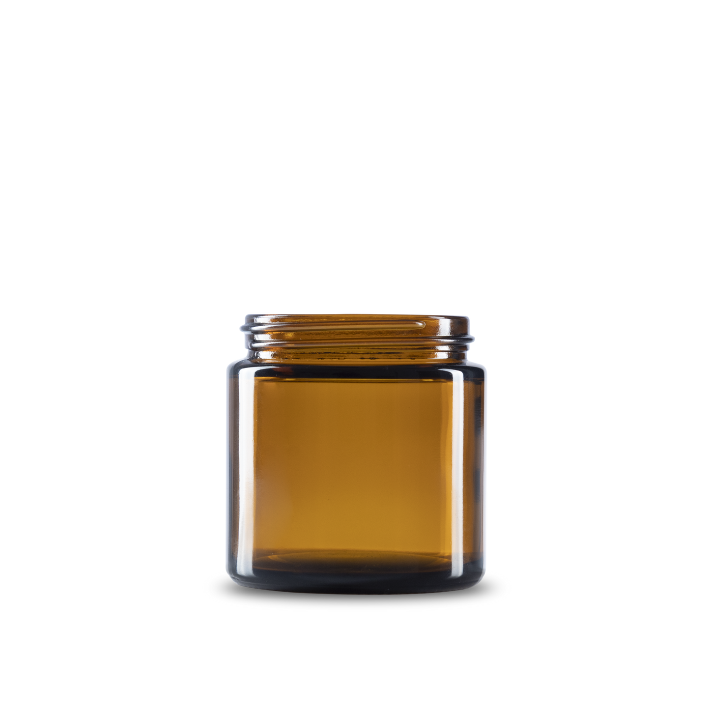 4 oz Amber Glass Straight-Sided Round Jar 58-400 Neck Finish - Sample