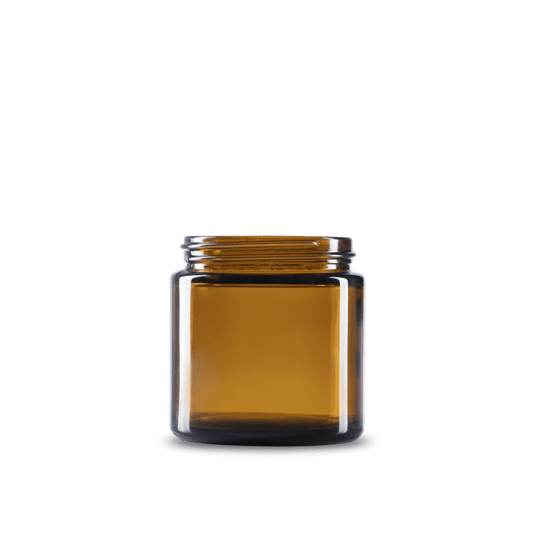 4 oz Amber Glass Straight-Sided Round Jar 58-400 Neck Finish - 24 Pack