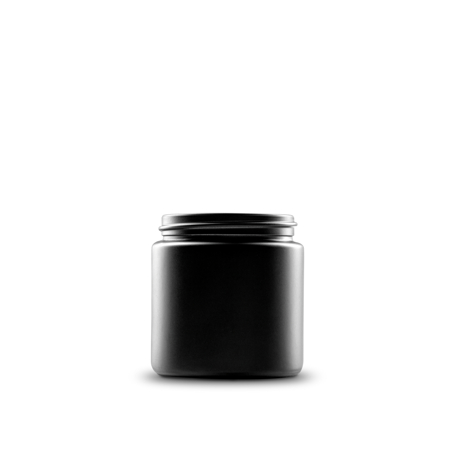 4 oz Black Frosted Glass Straight-Sided Round Jar 58-400 Neck Finish - Sample