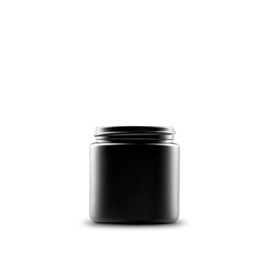 4 oz Black Frosted Glass Straight-Sided Round Jar 58-400 Neck Finish - Sample