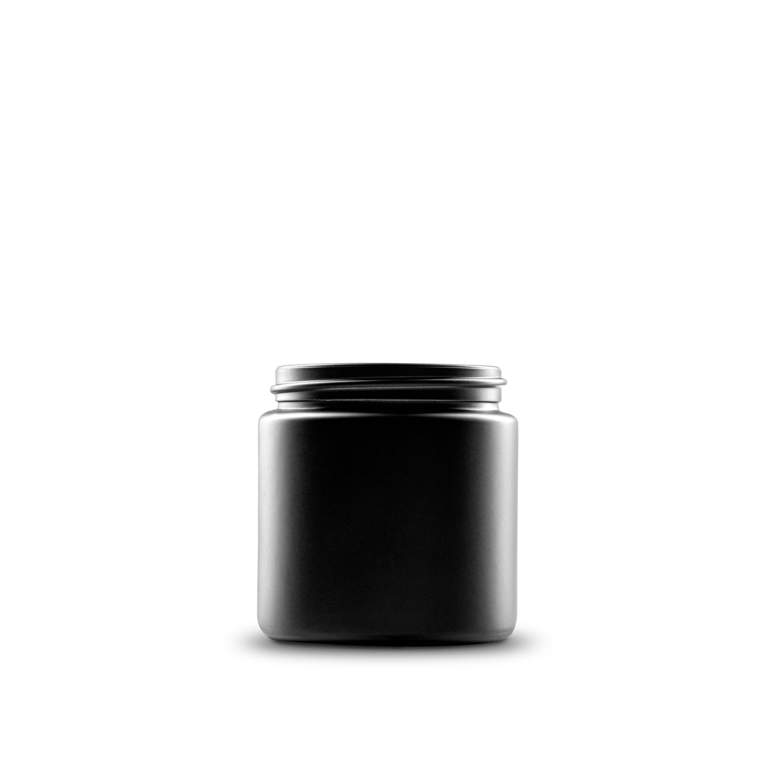 4 oz Black Frosted Glass Straight-Sided Round Jar 58-400 Neck Finish