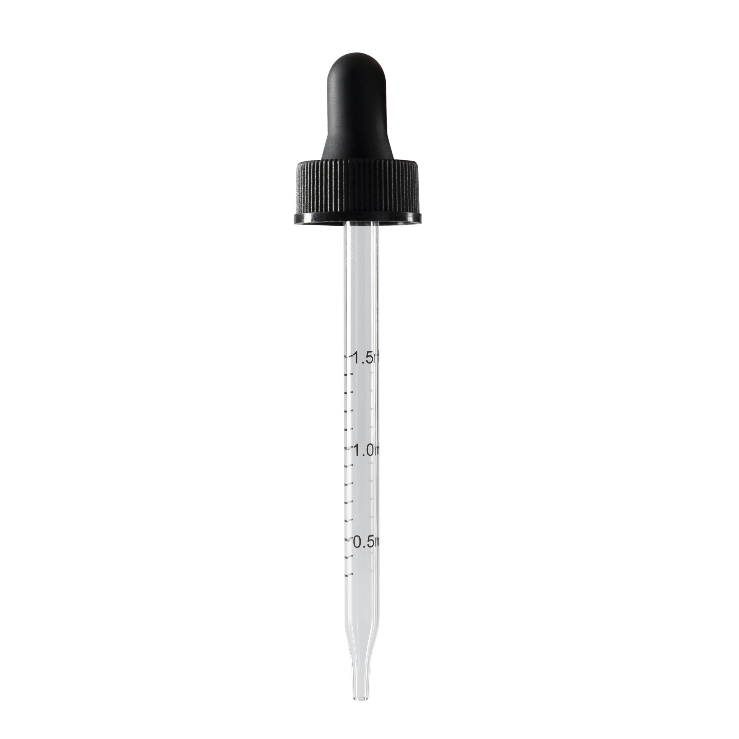 22-400 Black Dropper With Rubber Bulb And Glass Pipette - Sample (fits 4 oz)