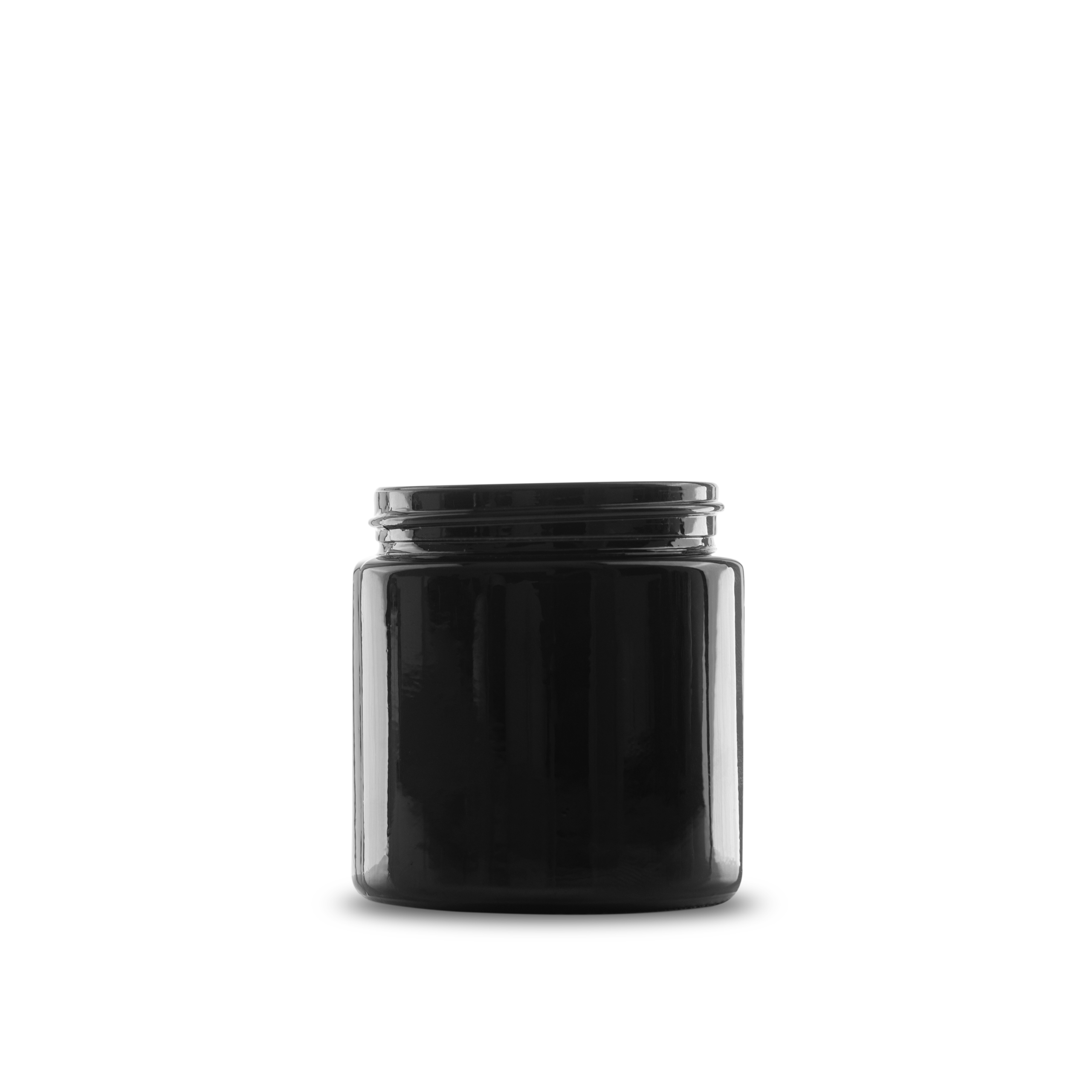 4 oz Black UV Glass Straight-Sided Round Jar 58-400 Neck Finish - Sample