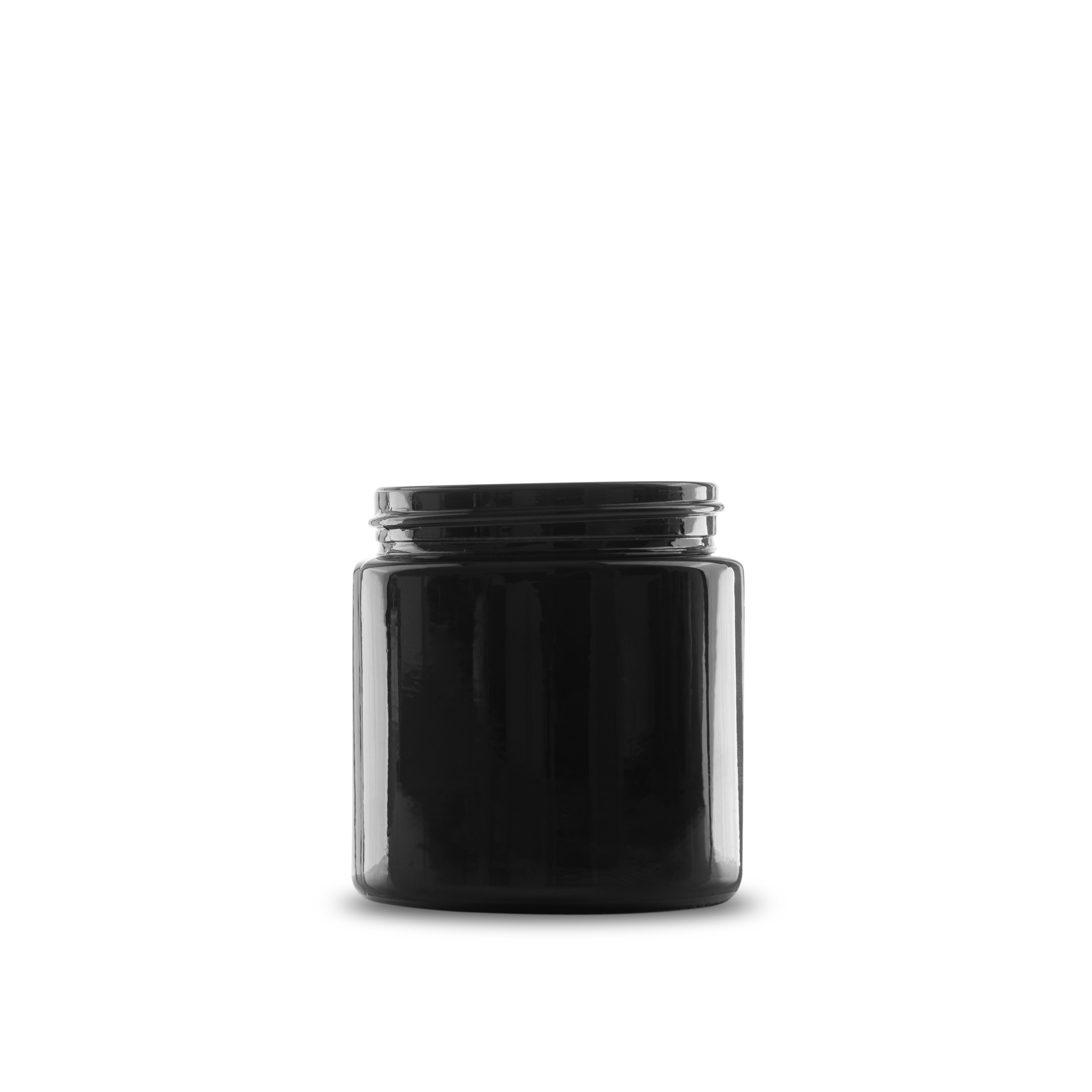 4 oz Black UV Glass Straight-Sided Round Jar 58-400 Neck Finish
