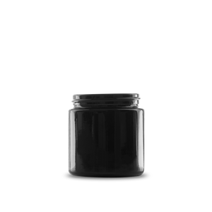 4 oz Black UV Glass Straight-Sided Round Jar 58-400 Neck Finish