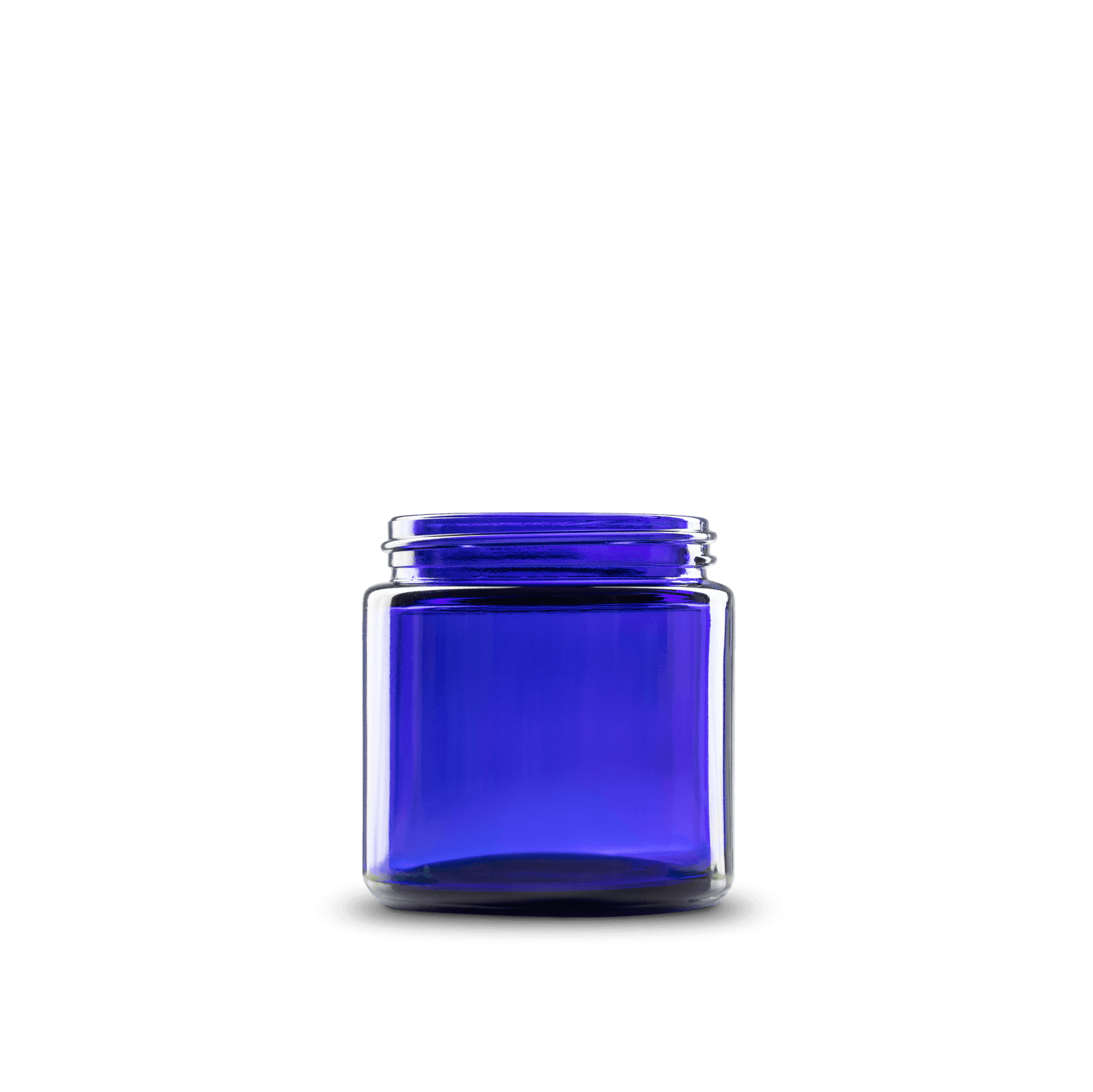 4 oz Blue Glass Straight-Sided Round Jar 58-400 Neck Finish - 24 Pack