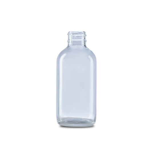 4 oz Clear Glass Boston Round Bottle 22-400 Neck Finish - Sample