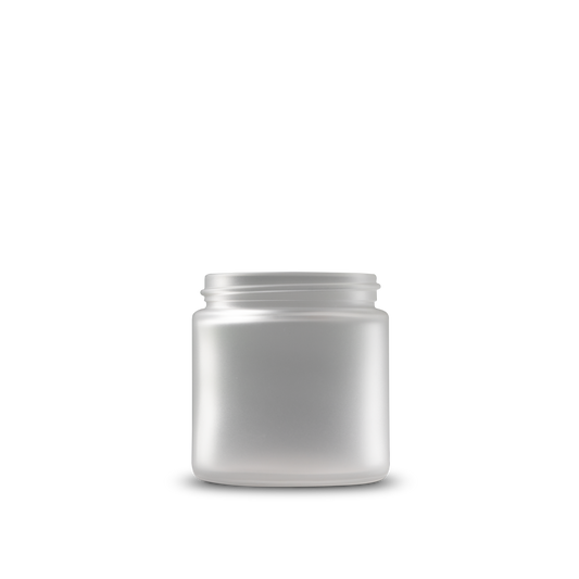 4 oz Clear Frosted Glass Straight-Sided Round Jar 58-400 Neck Finish - Sample