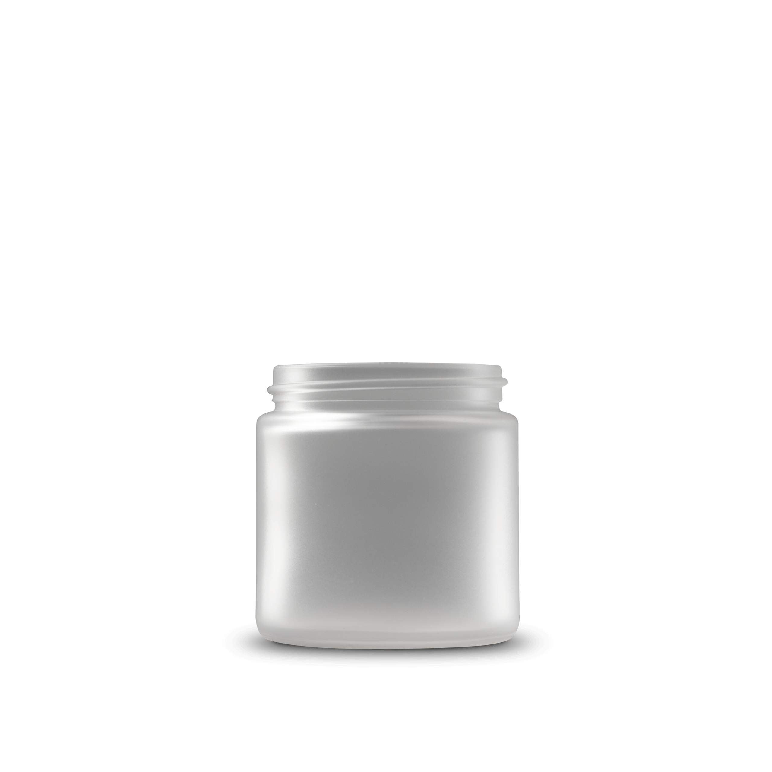 4 oz Clear Frosted Glass Straight-Sided Round Jar 58-400 Neck Finish - 24 Pack