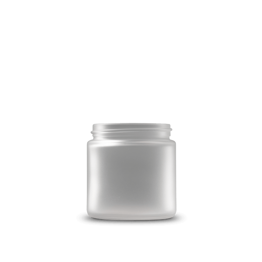 4 oz clear frosted straight-sided glass round jar