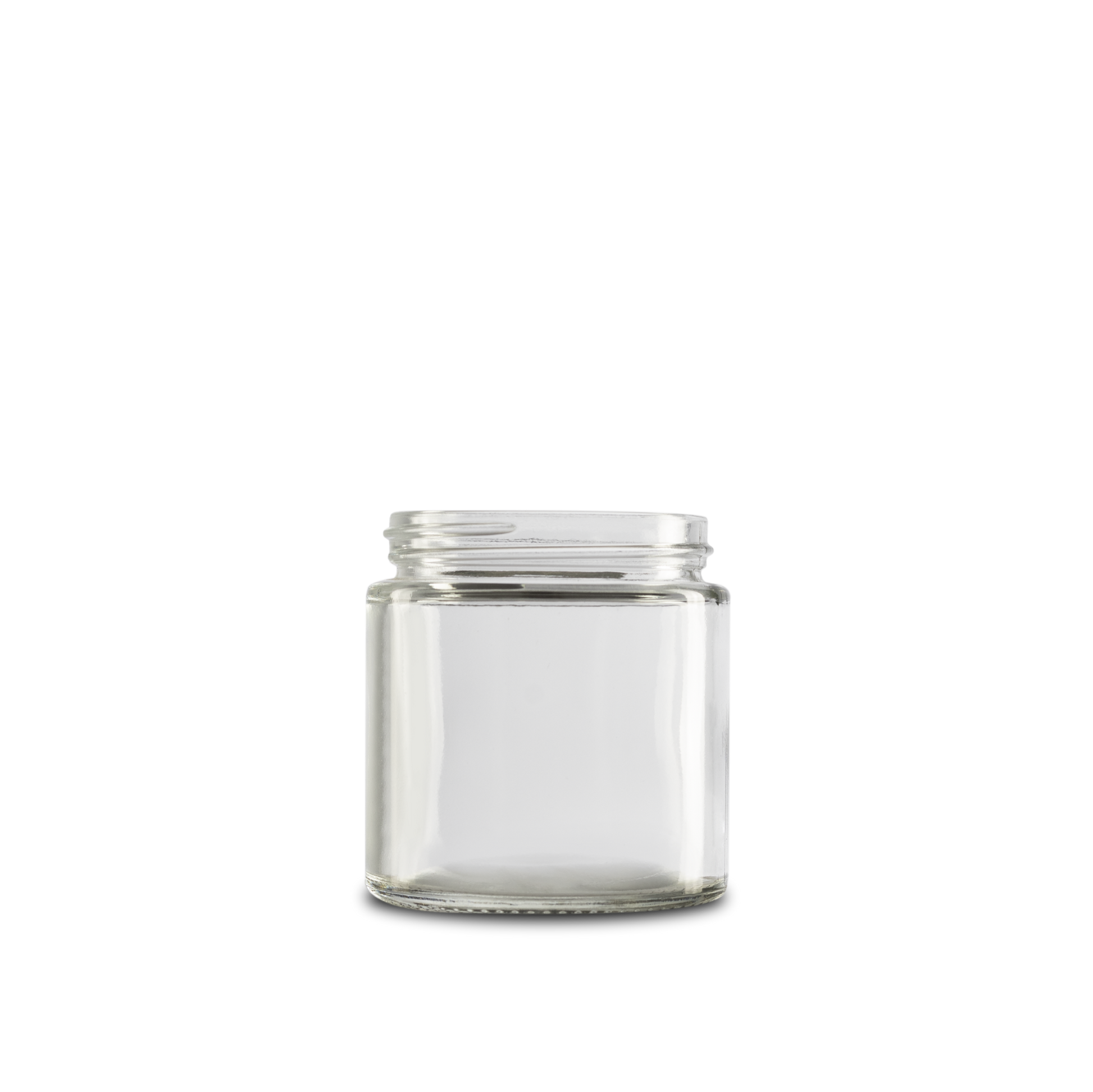 4 oz Clear Glass Straight-Sided Round Jar 58-400 Neck Finish - 24 Pack