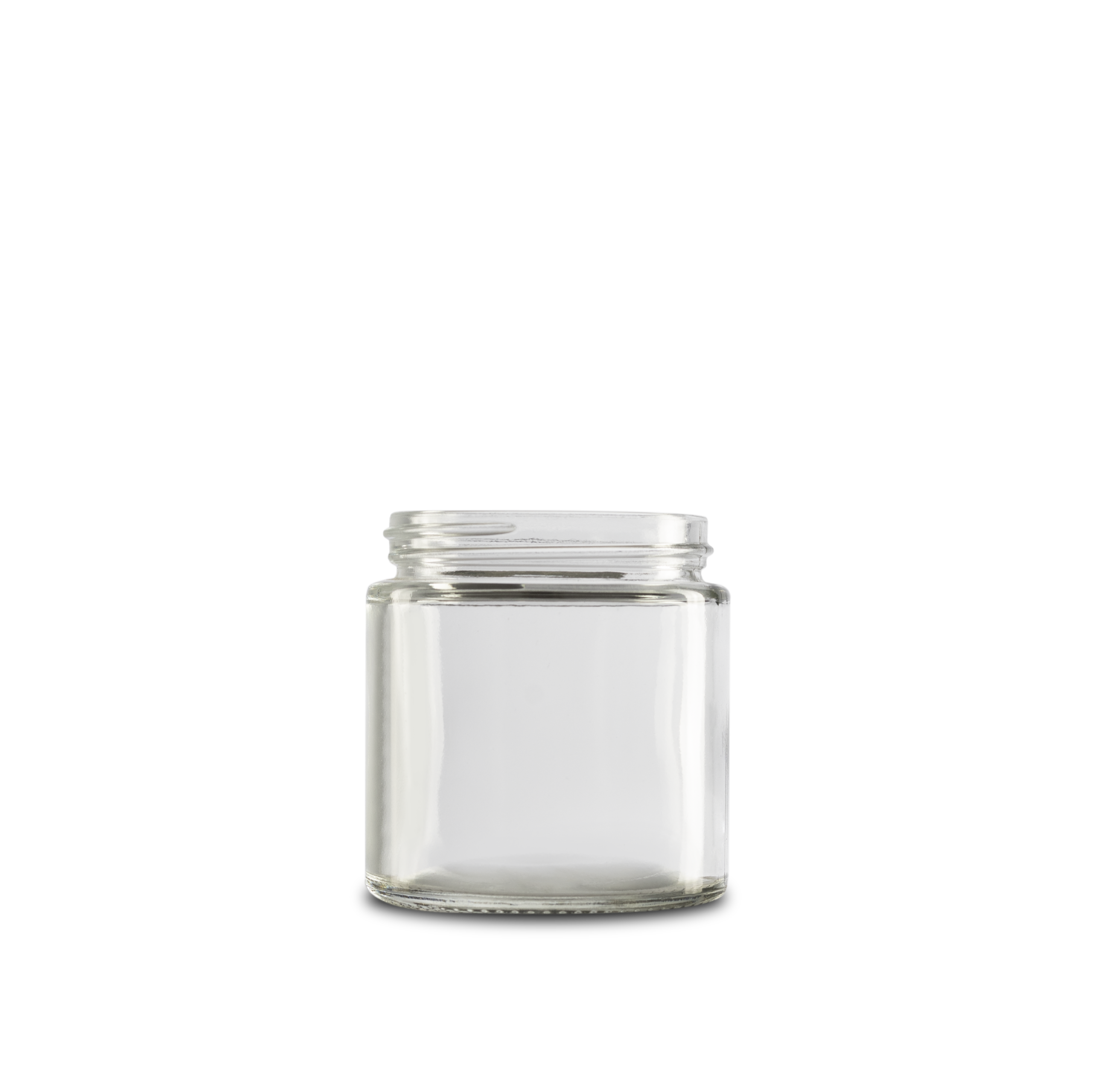 4 oz Clear Glass Straight-Sided Round Jar 58-400 Neck Finish - Sample