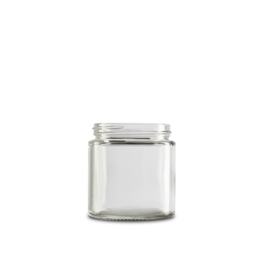 4 oz Clear Glass Straight-Sided Round Jar 58-400 Neck Finish - Sample