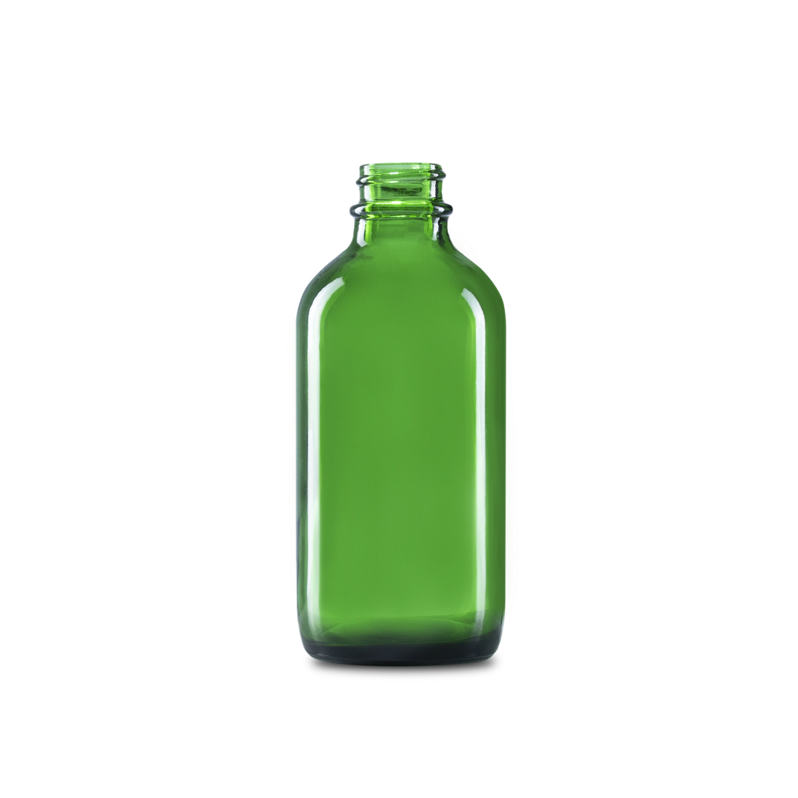 4 oz Green Glass Boston Round Bottle 22-400 Neck Finish - Sample