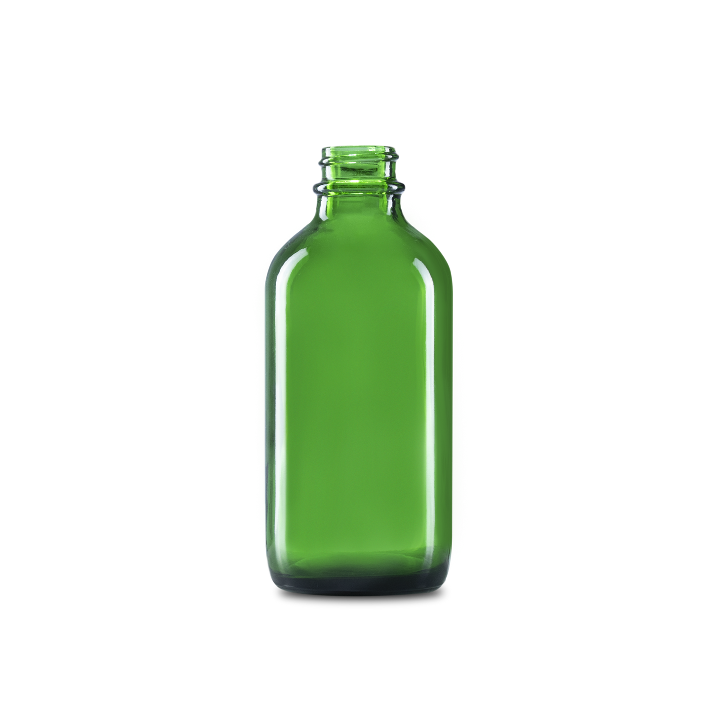 4 oz Green Glass Boston Round Bottle 22-400 Neck Finish - Sample