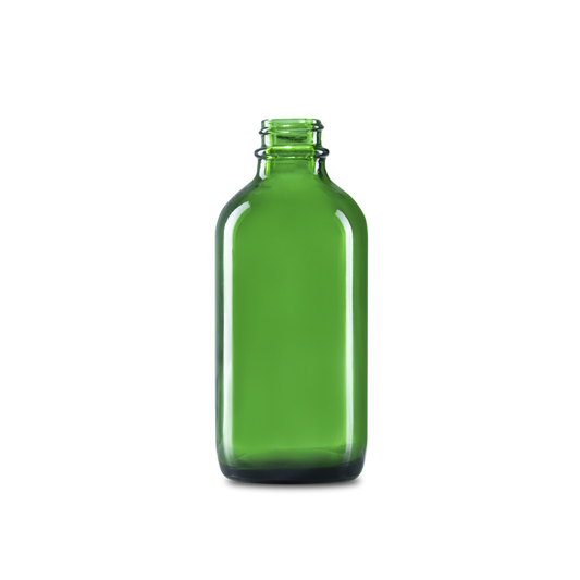 4 oz Green Glass Boston Round Bottle 22-400 Neck Finish - Sample