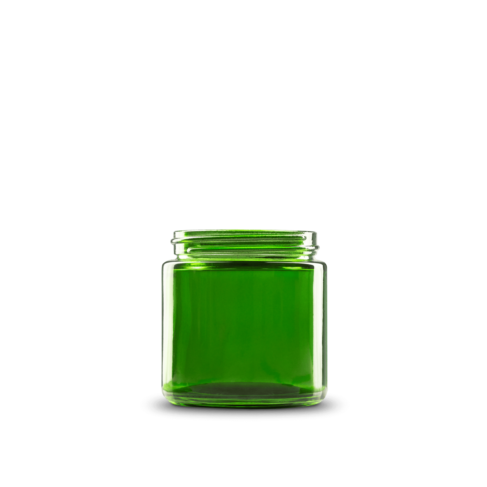4 oz Green Glass Straight-Sided Round Jar 58-400 Neck Finish - 24 Pack