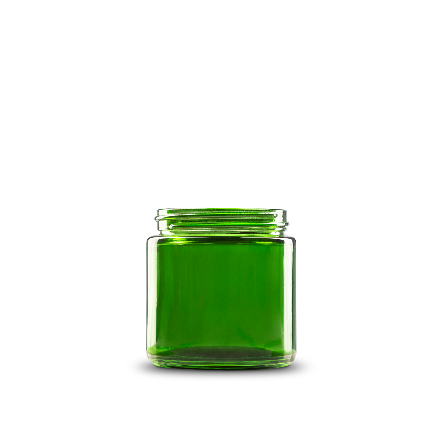 4 oz Green Glass Straight-Sided Round Jar 58-400 Neck Finish - Sample