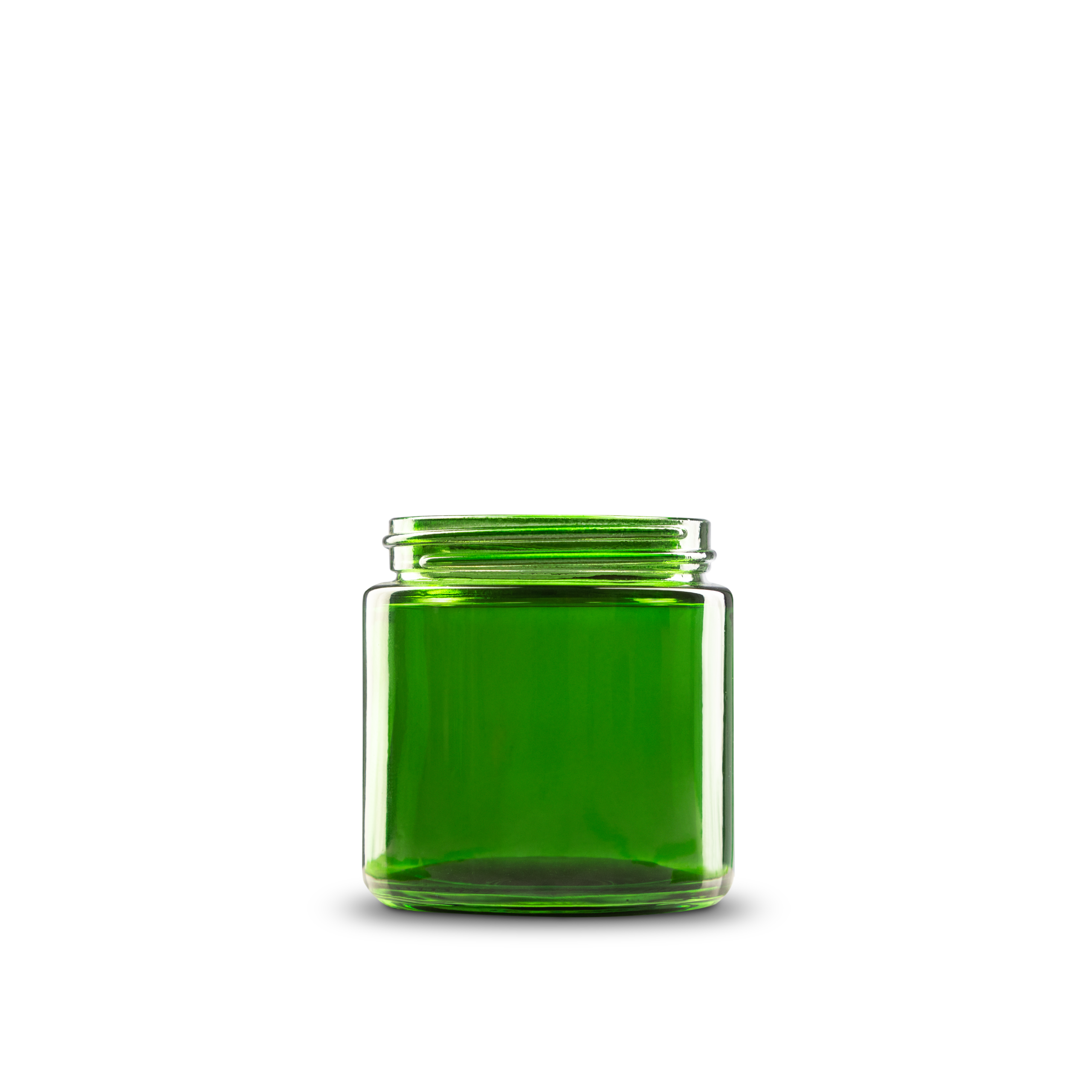 4 oz Green Glass Straight-Sided Round Jar 58-400 Neck Finish