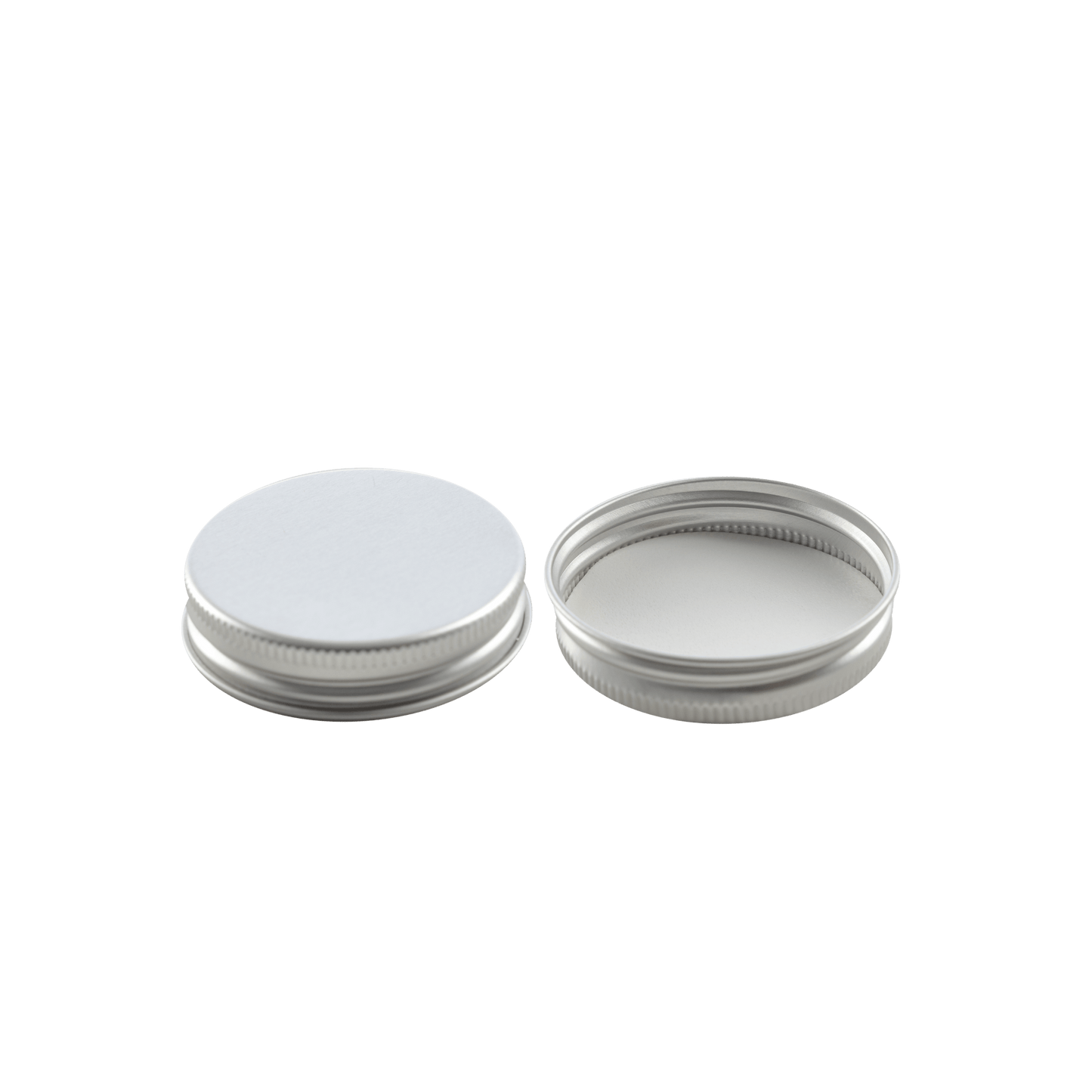 48-400 Silver Aluminum Lid With PE Liner - 24 Pack