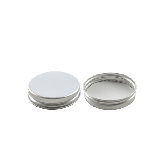 48-400 Silver Aluminum Lid With PE Liner - 24 Pack