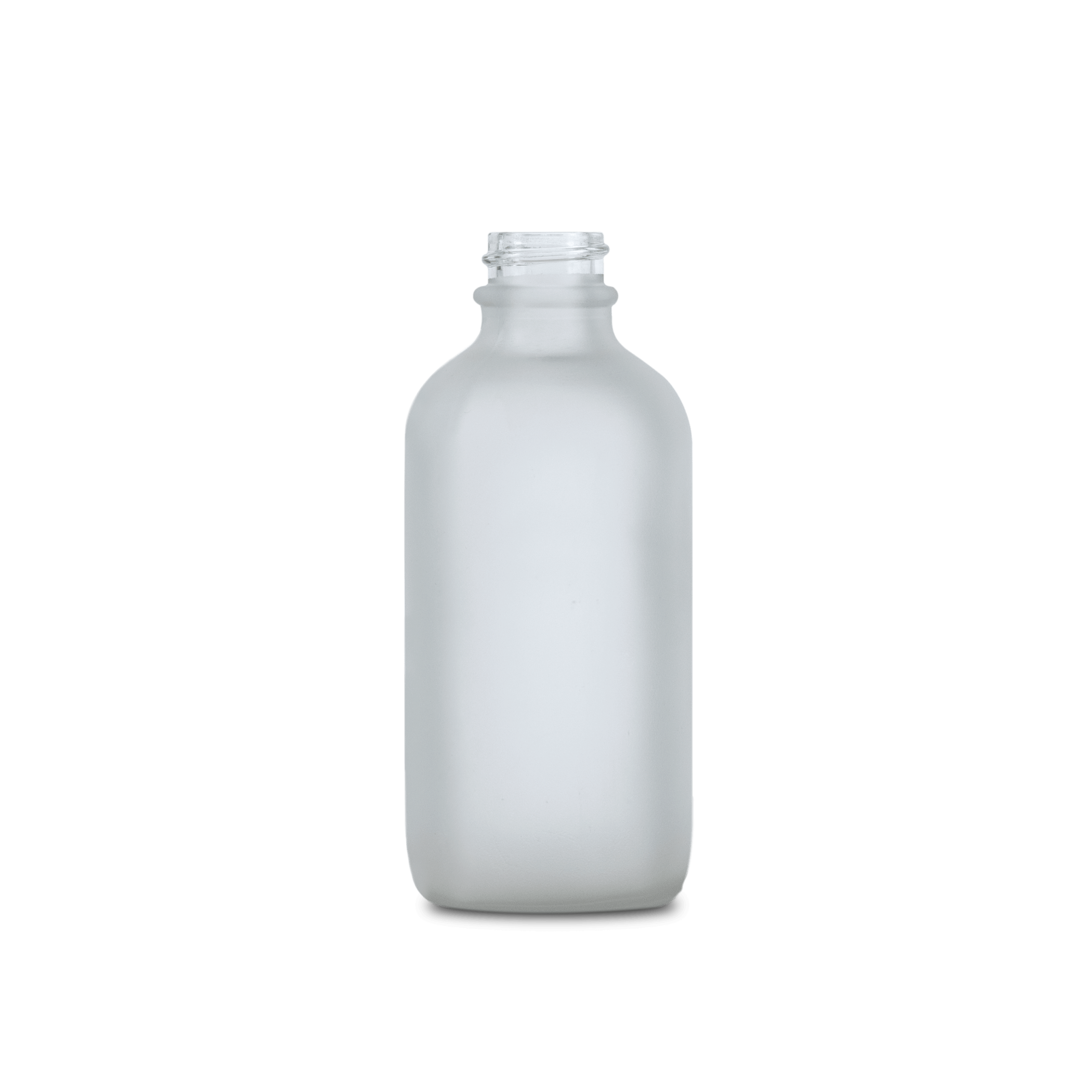 4 oz Clear Frosted Glass Boston Round Bottle 22-400 Neck Finish - 12 Pack