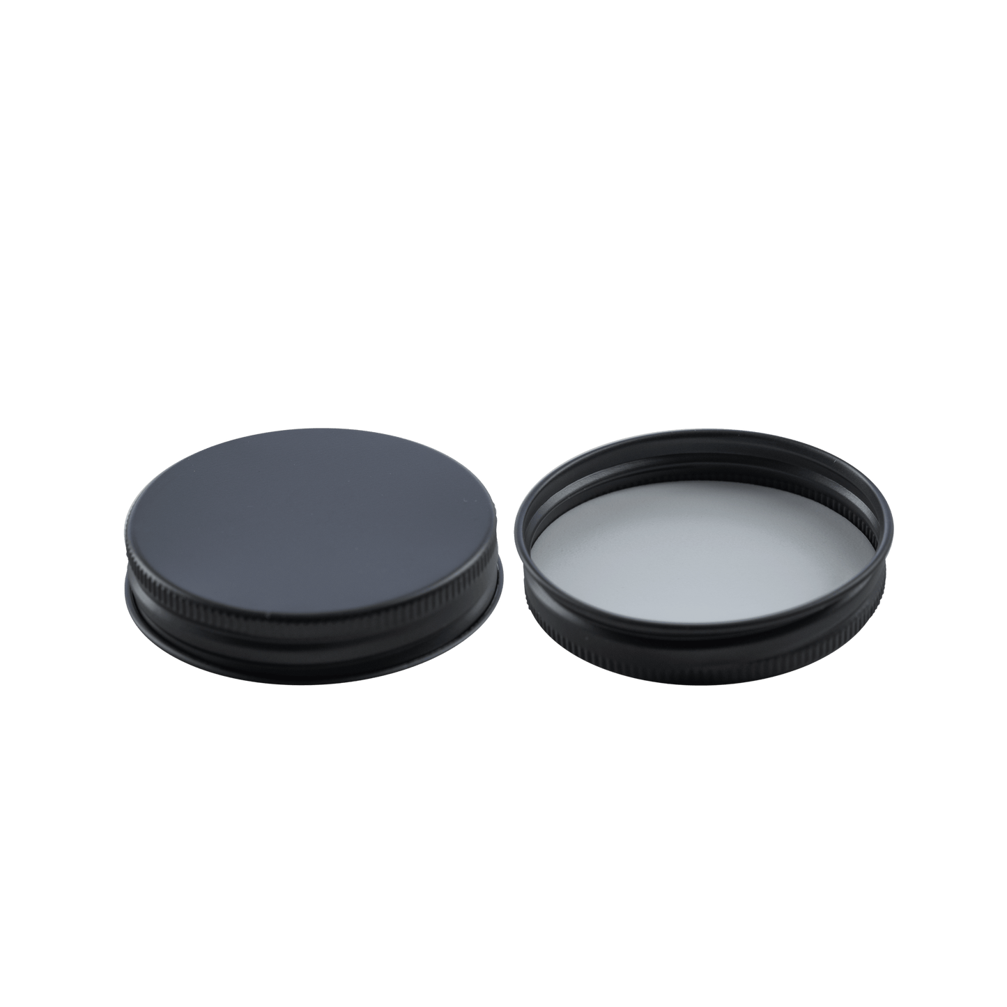 58-400 Black Aluminum Lid With PE Liner - 24 Pack