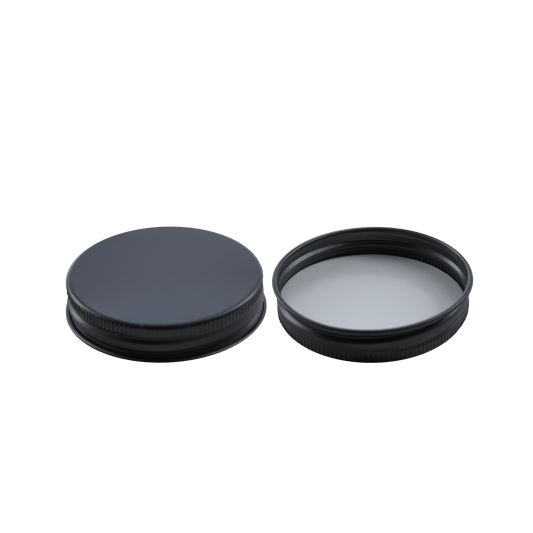 58-400 Black Aluminum Lid With PE Liner - 24 Pack