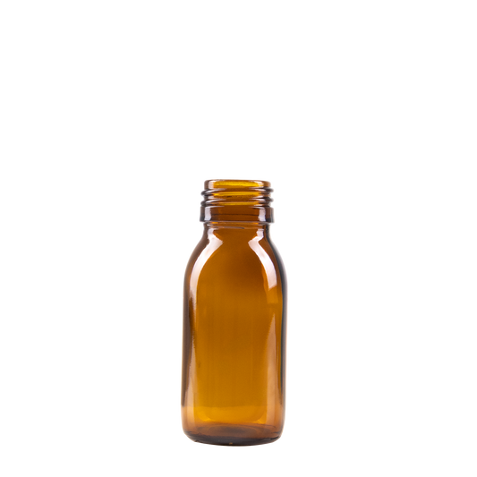60 ml Amber Glass Syrup Bottle DIN 28 Neck Finish