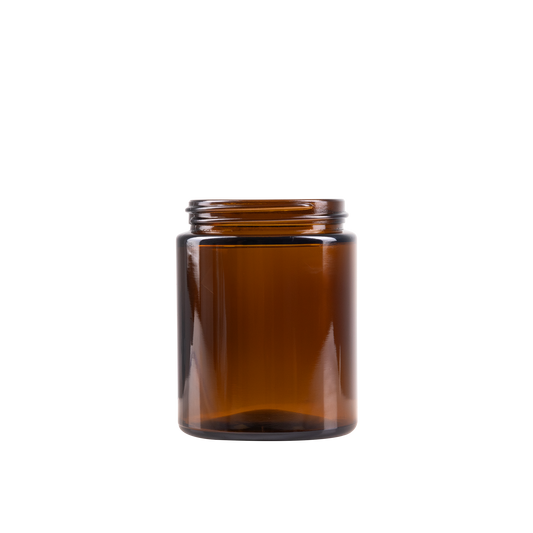 6 oz Amber Glass Straight-Sided Jar 54-410 Neck Finish