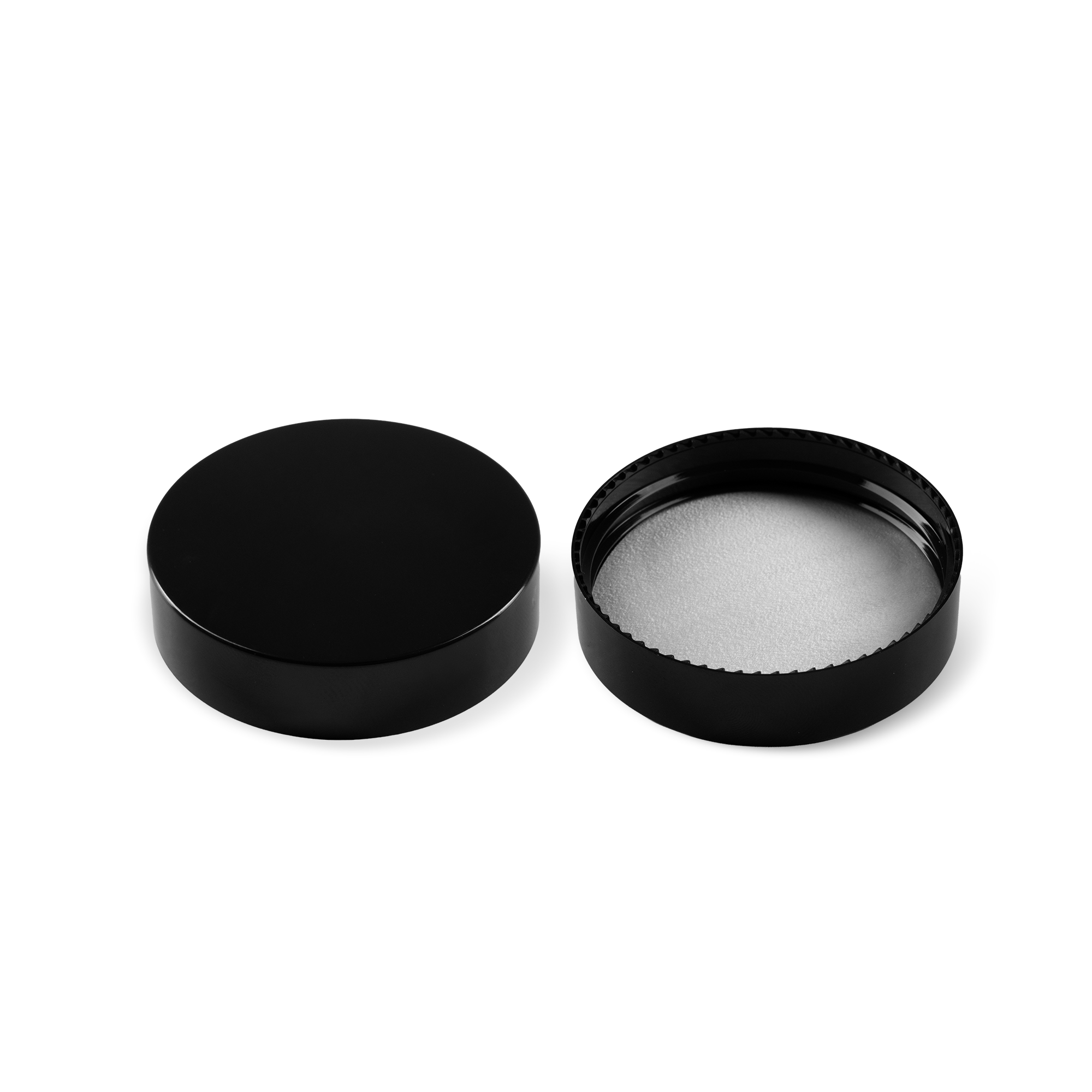 54-410 Black PP Smooth Skirt Lid With PE Liner