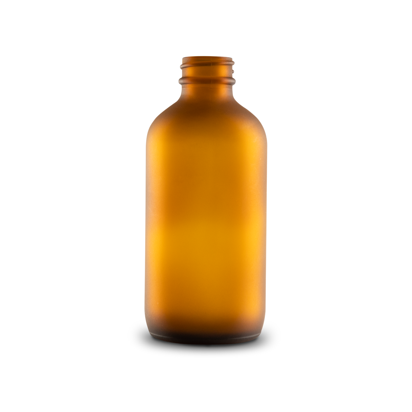 8 oz Amber Frosted Glass Boston Round Bottle 28-400 Neck Finish - Sample