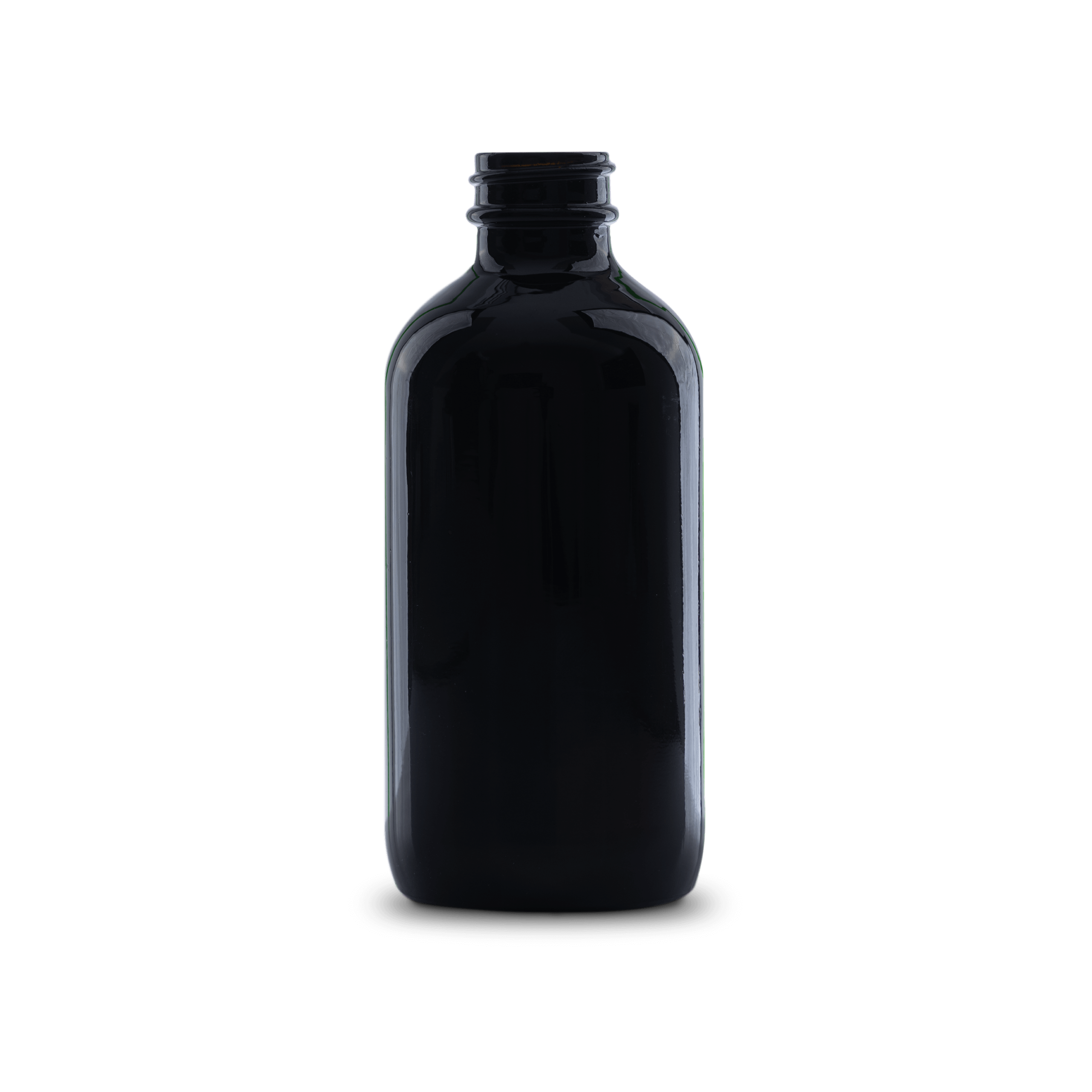 8 oz black UV boston round glass bottle 