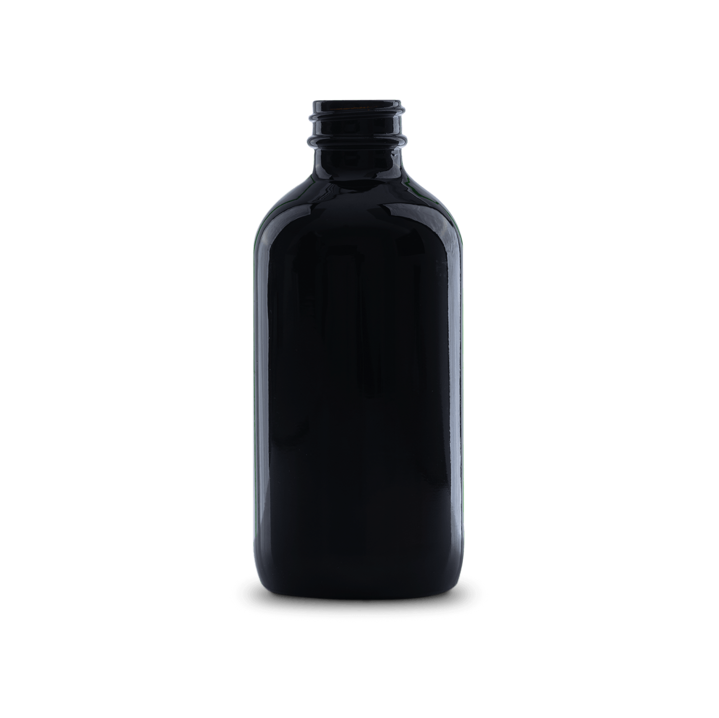 8 oz black UV boston round glass bottle 