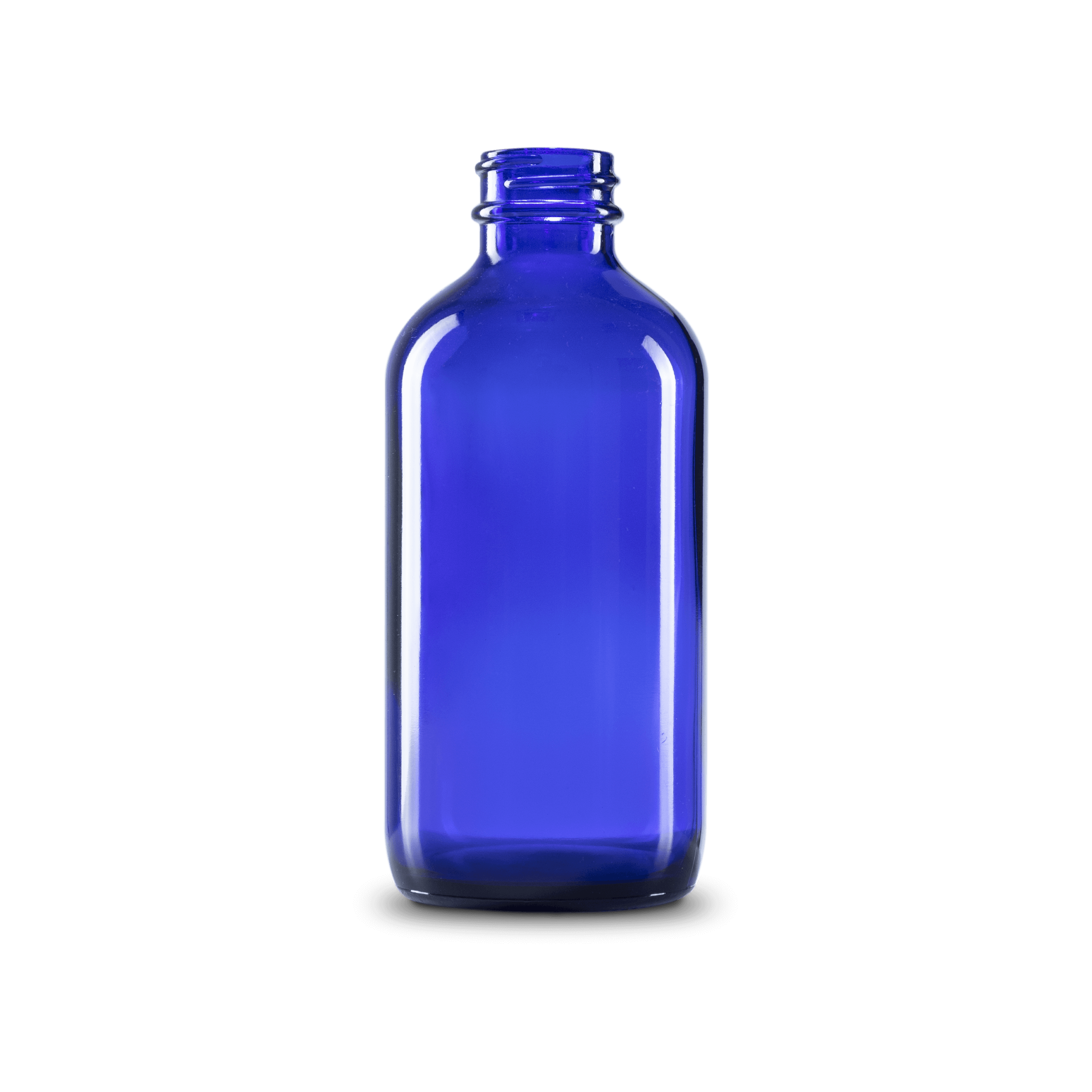 8 oz blue boston round glass bottle