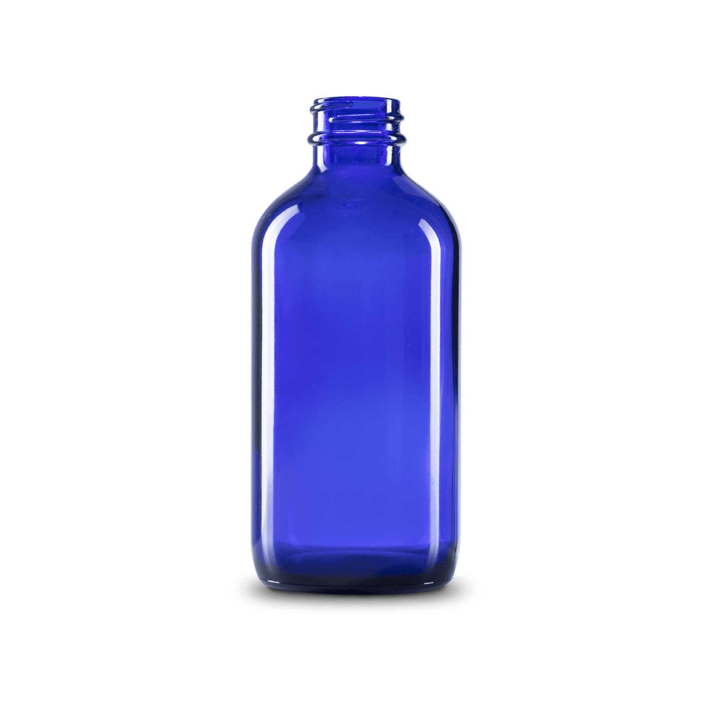 8 oz blue boston round glass bottle