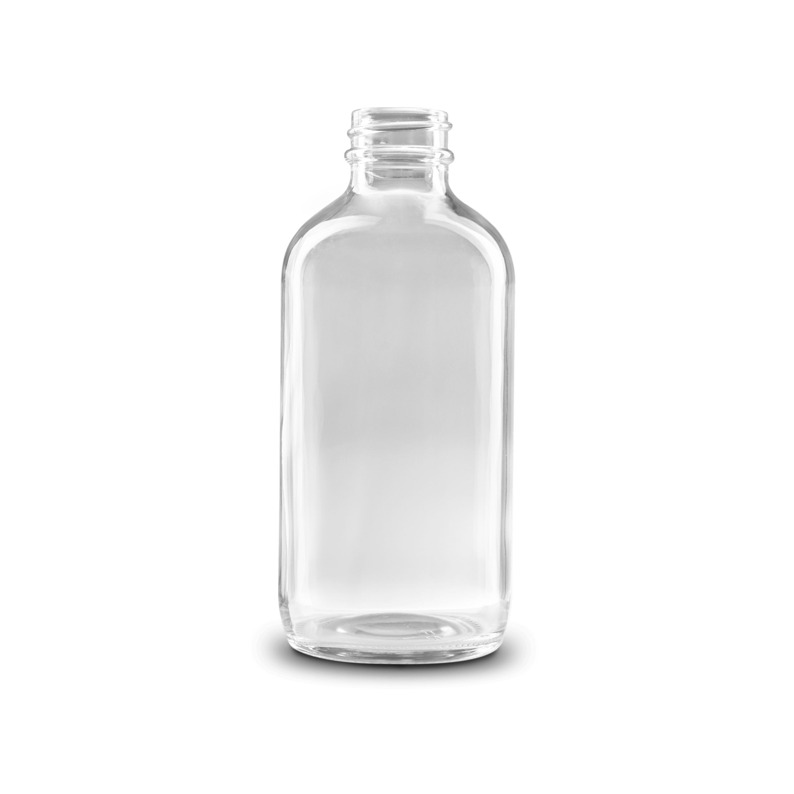 8 oz Clear Glass Boston Round Bottle 28-400 Neck Finish - 6 Pack