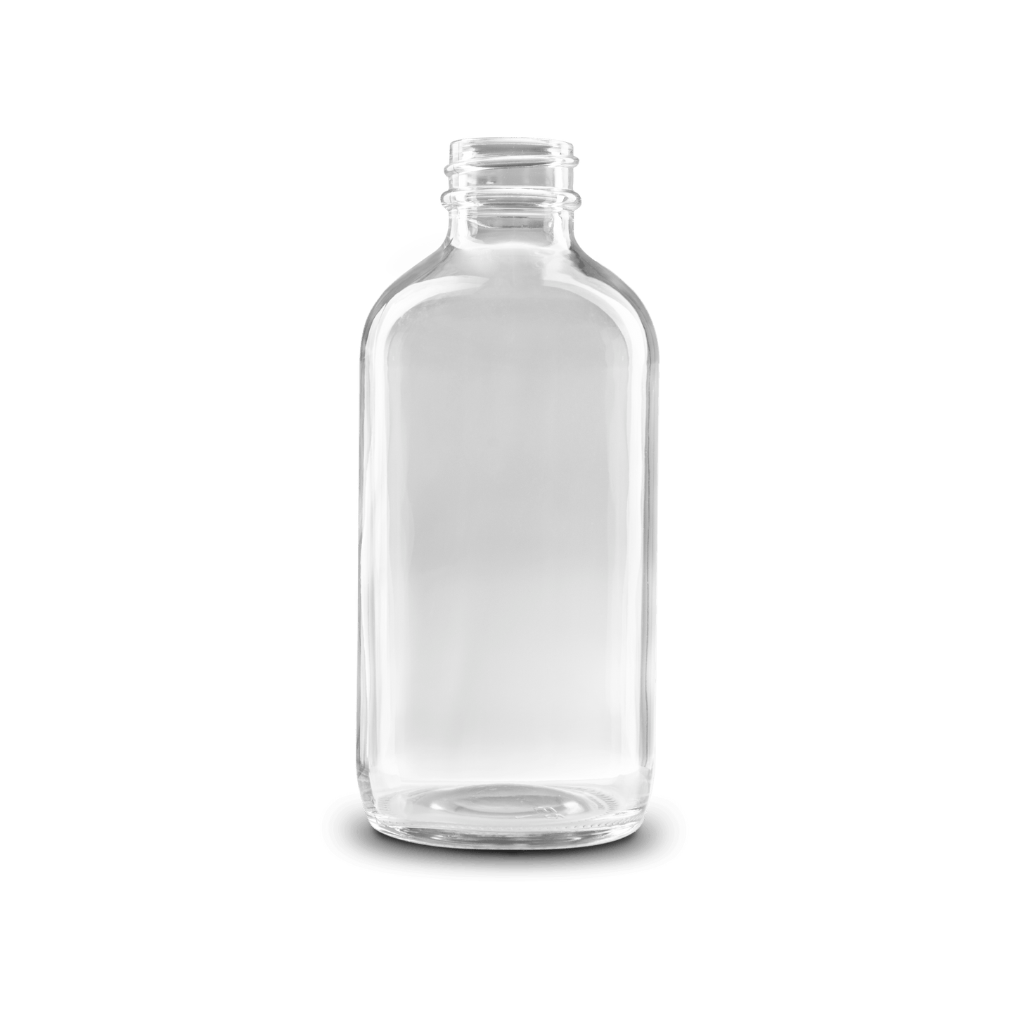 8 oz Clear Glass Boston Round Bottle 28-400 Neck Finish - 6 Pack
