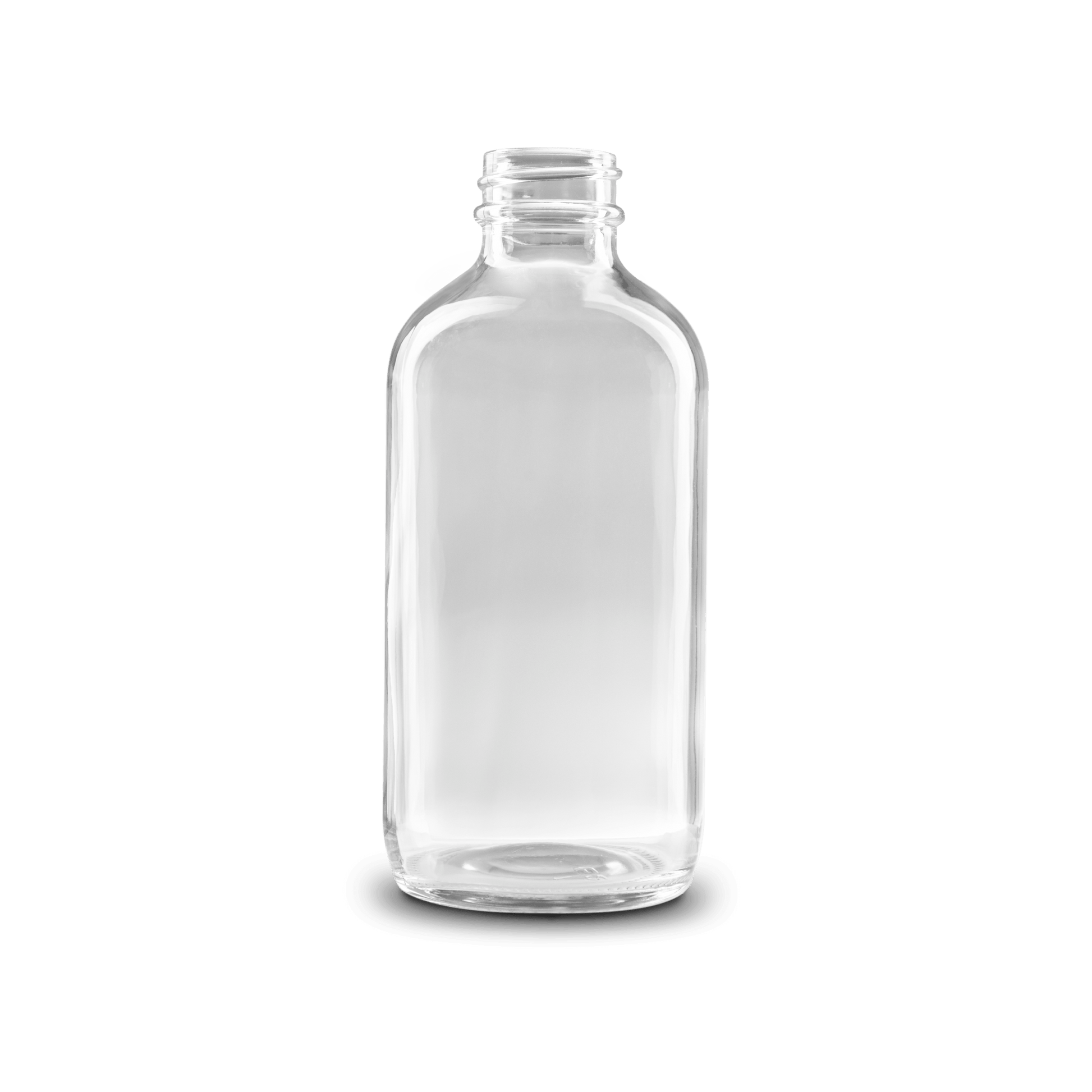 8 oz Clear Glass Boston Round Bottle 28-400 Neck Finish - 6 Pack