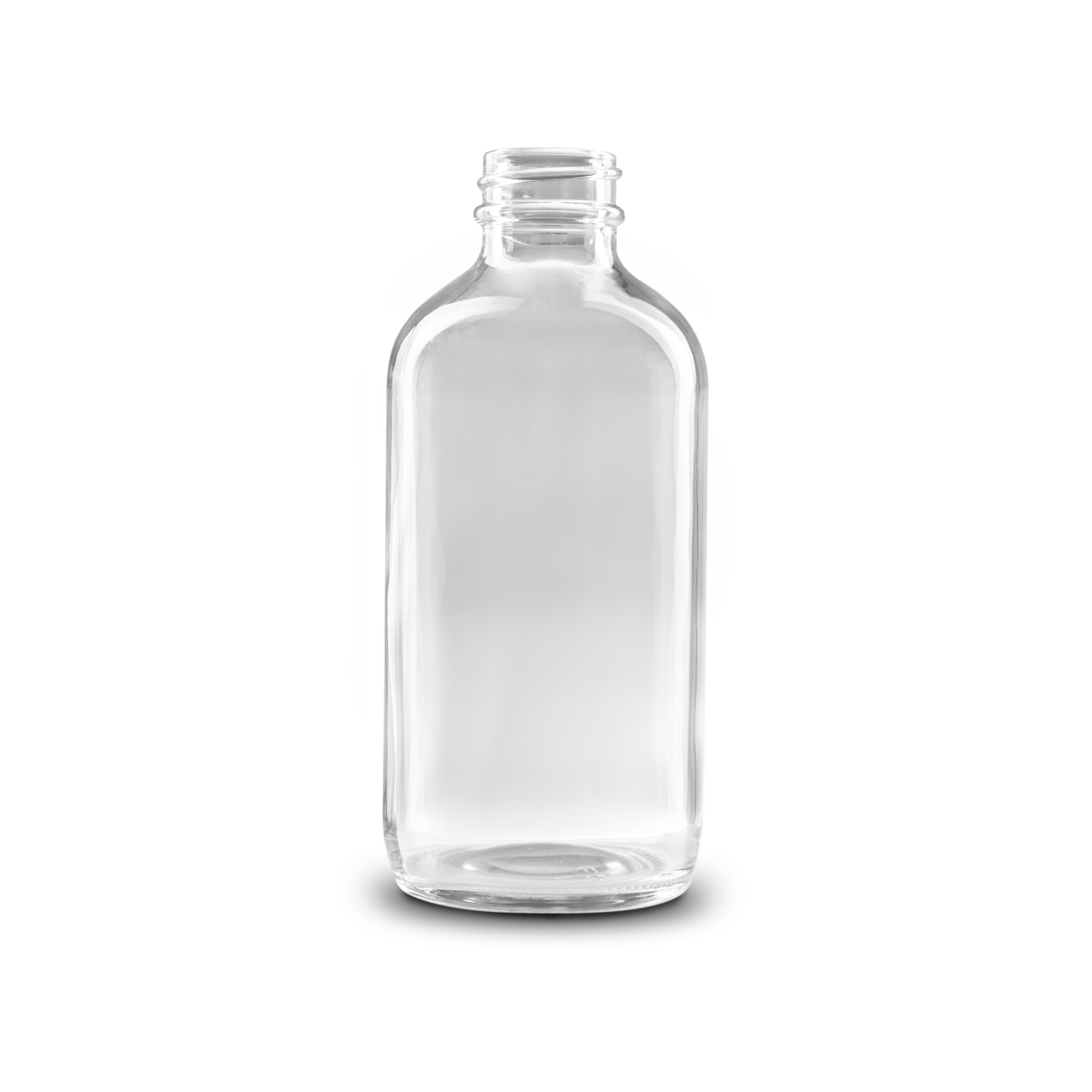 8 oz Clear Glass Boston Round Bottle 28-400 Neck Finish - Sample