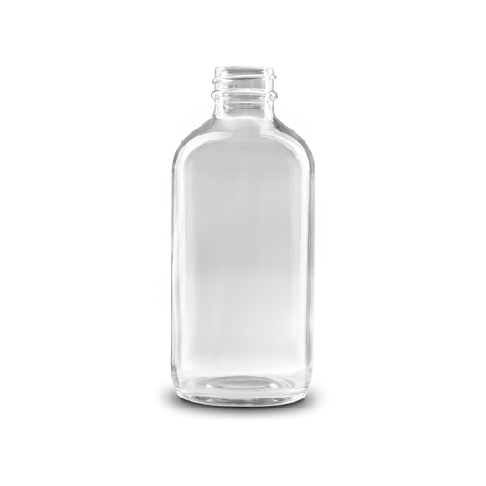 8 oz Clear Glass Boston Round Bottle 28-400 Neck Finish - Sample