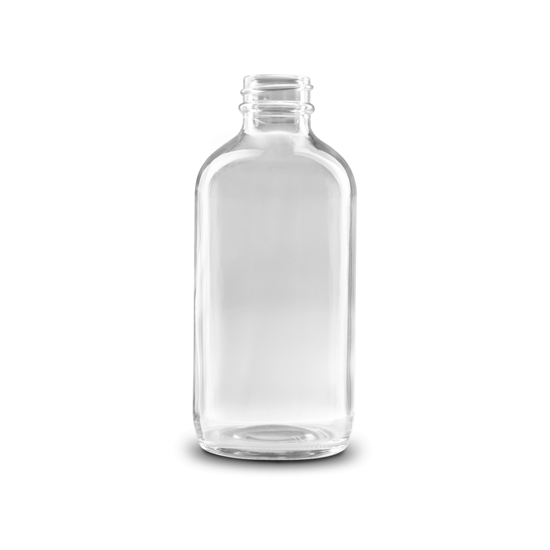 8 oz Clear Glass Boston Round Bottle 28-400 Neck Finish