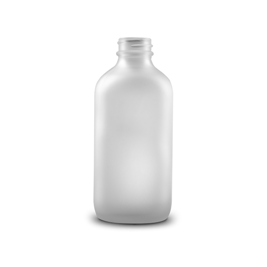 8 oz Clear Frosted Glass Boston Round Bottle 28-400 Neck Finish - Sample